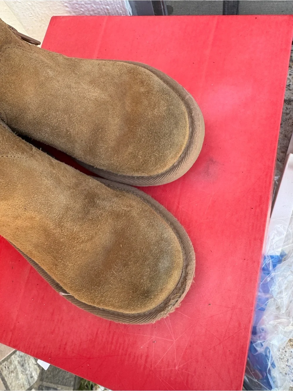 UGG Kids Chestnut Brown Suede Slip-On Boots